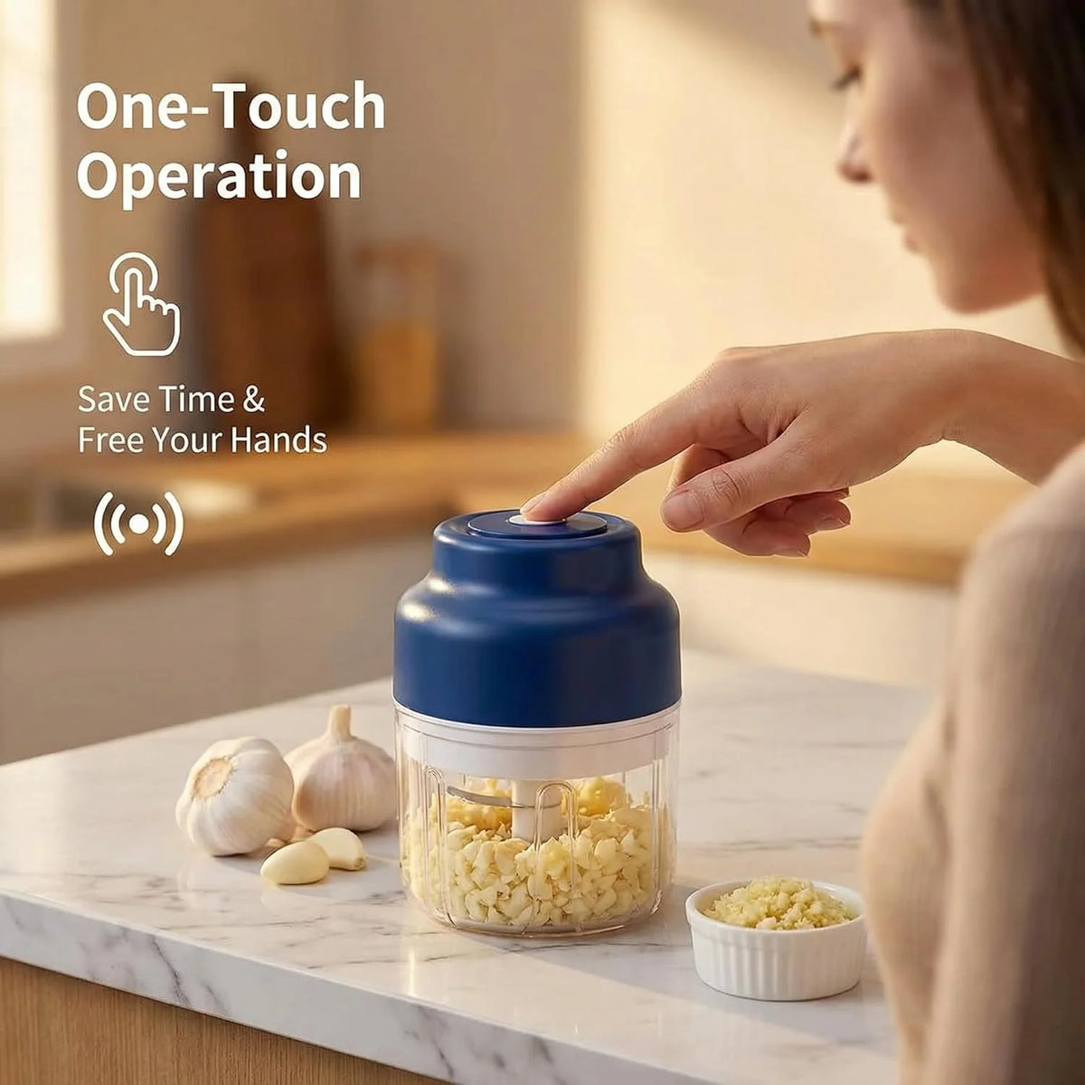 Mini Electric Food Chopper | One-Touch Kitchen Cutter