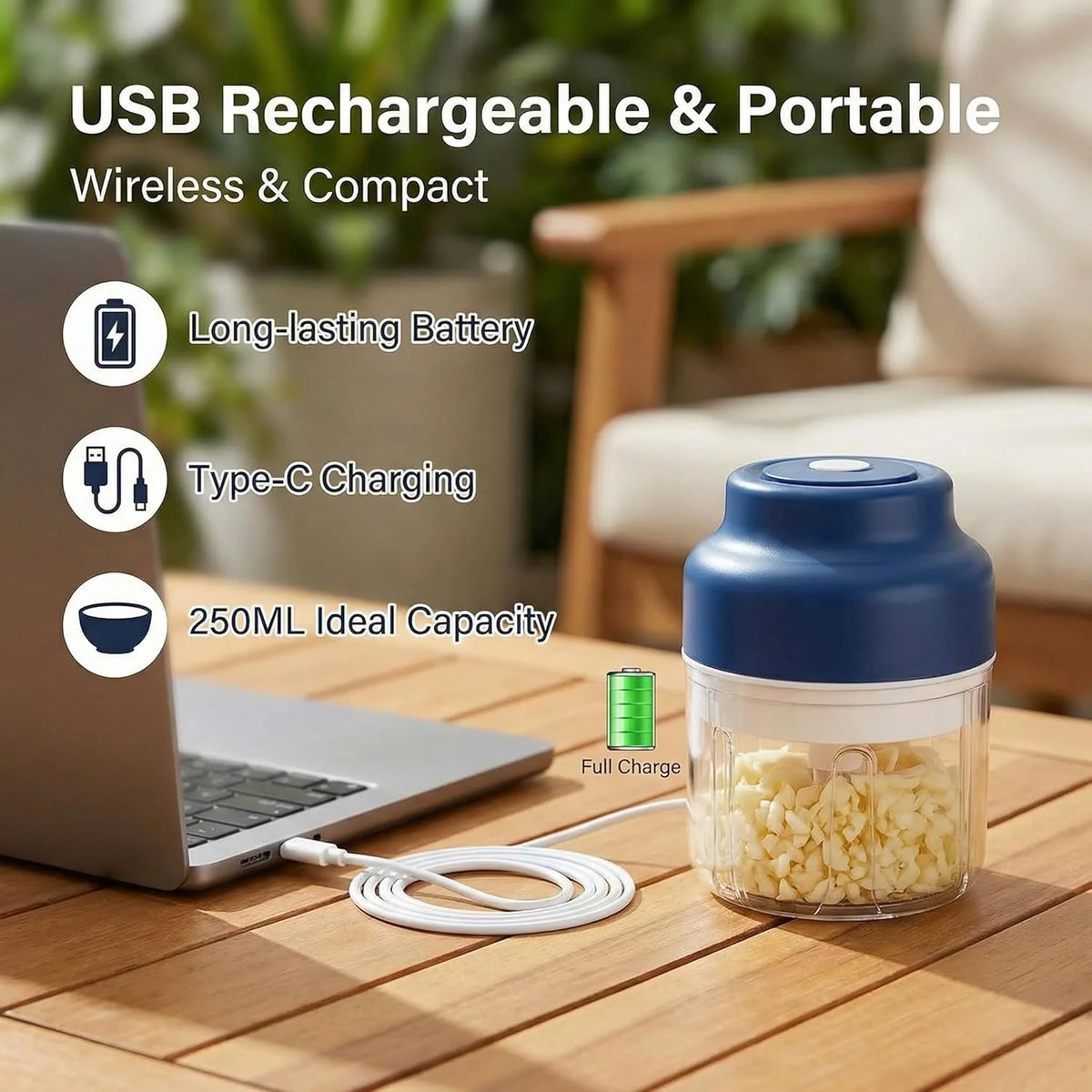 Mini Electric Food Chopper | One-Touch Kitchen Cutter