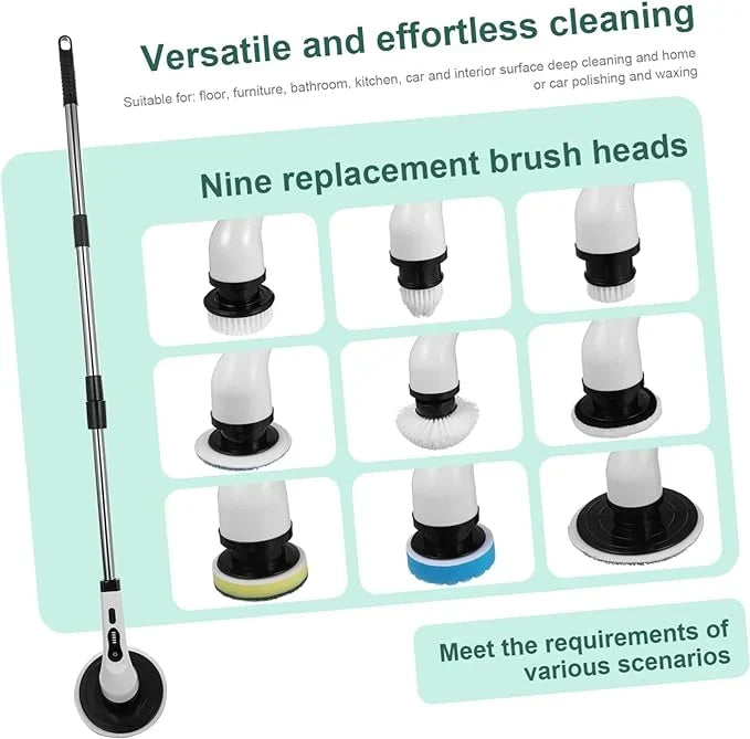 9-in-1 Electric Spin Scrubber with 9 Heads