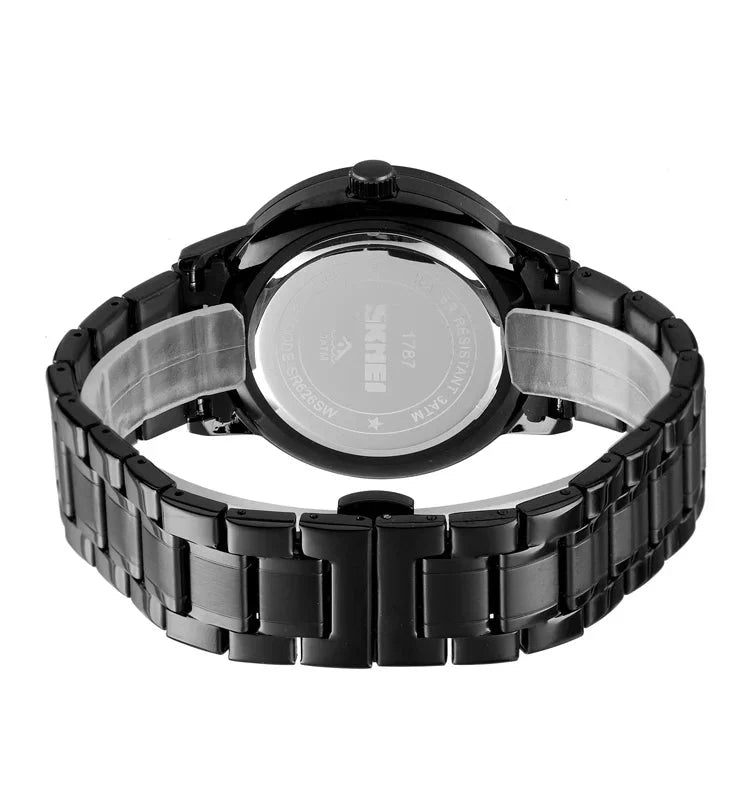 SMAIER Men’s Black Racing Wheel Design Stainless Steel Watch